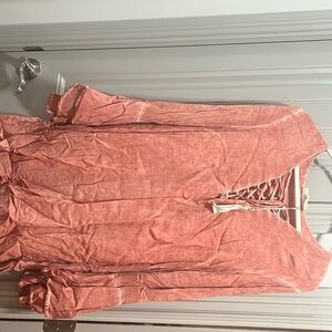 Apricot lace in front long shirt like